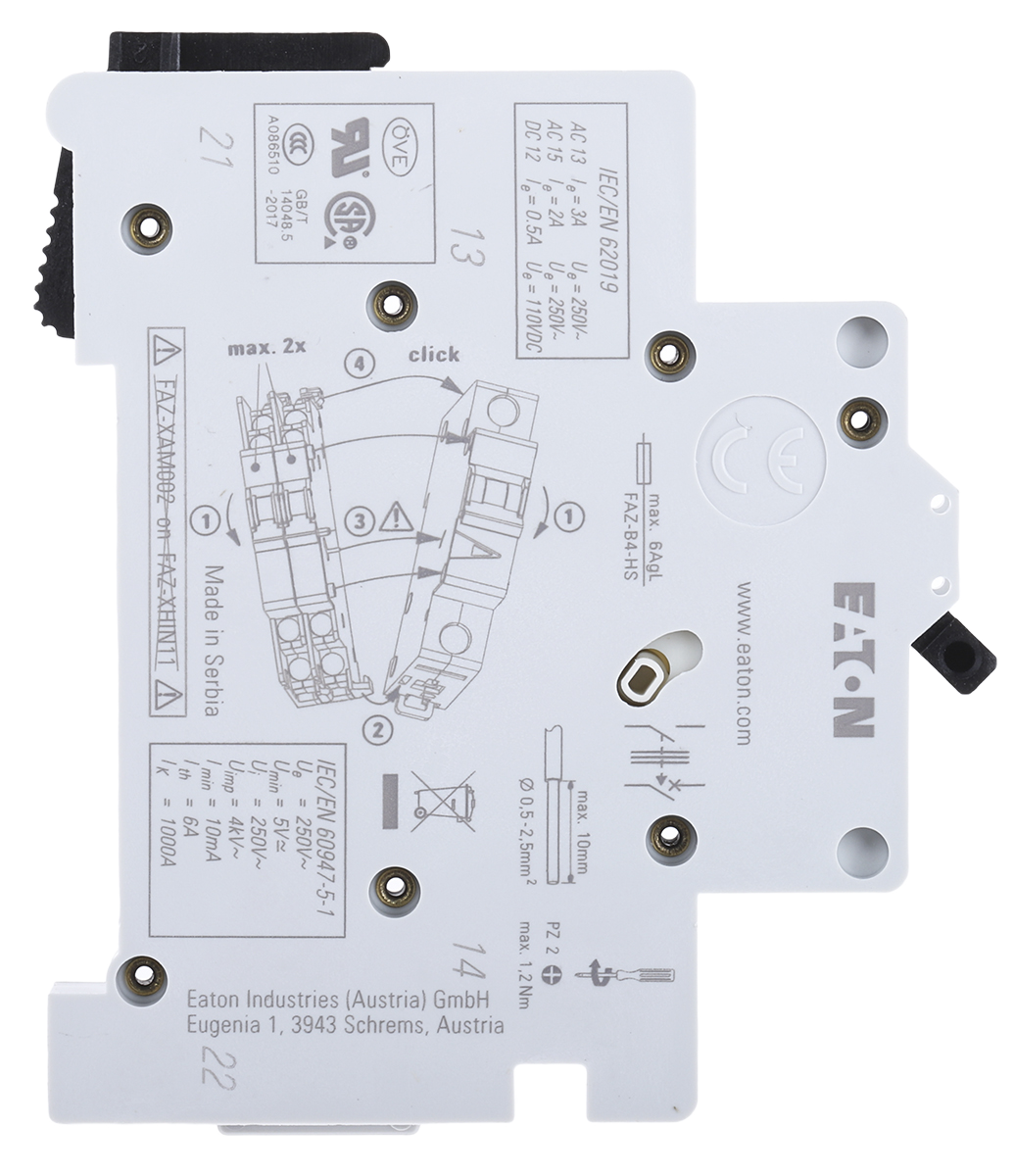 Eaton FAZ-XHIN11 auxiliary contact for FAZ and PKNM breakers