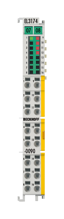 EL3174-0090 | analog input module; safety function: TwinSAFE SC; number of inputs: 4; input filter cut-off frequency: 5 kHz