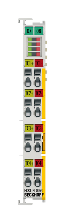 EL3314-0090 | analogiatulomoduuli; turvatoiminto: TwinSAFE SC; tulojen määrä: 4; tulosuodattimen rajataajuus: tyypillisesti 1 kHz