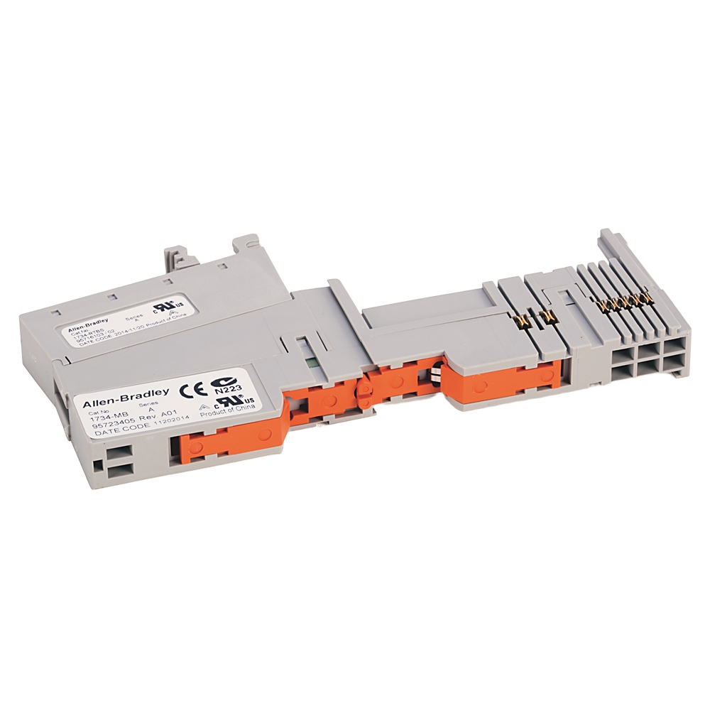 1734-TBS | I/O mounting base; termination technology: Spring clamp; number of terminals: 8; field-bus rating: 10 A @ 28.8 V DC or 120/240 V AC