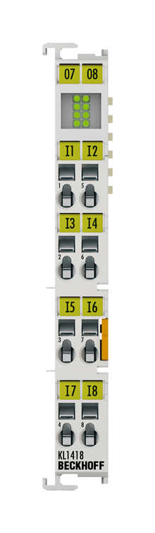 KL1418 | digital input module; number of inputs: 8; input filter: typ. 0.2 ms; connection technology: 1-wire