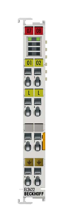 EL2622 | digital relay output module; number of outputs: 2 x make contacts; number of channels: 2; network protocol: EtherCAT