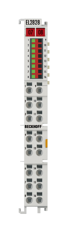 EL2828 | digital output module; number of outputs: 8; network protocol: EtherCAT; connection technology: 2-wire