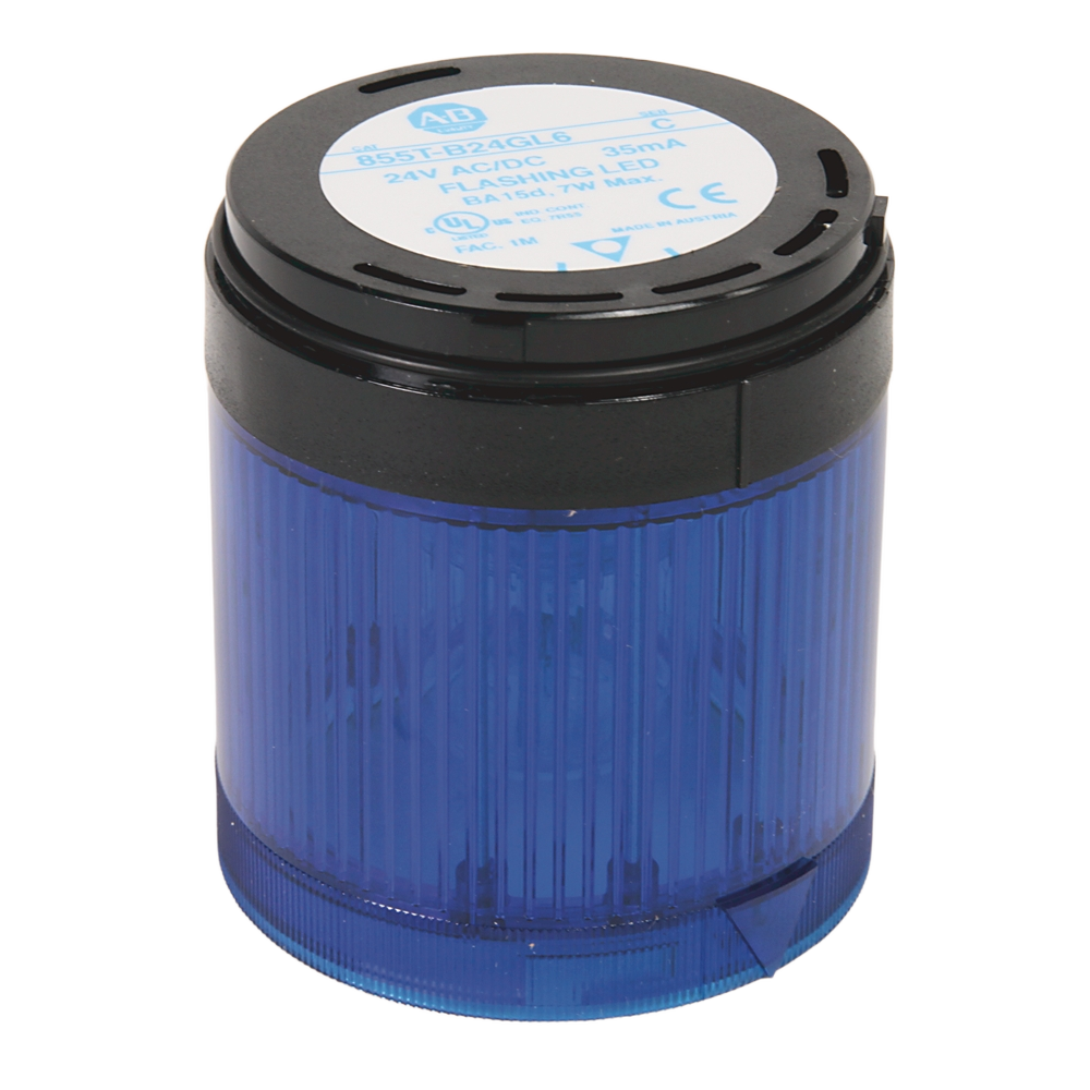855T-B24BR5 | 70 mm stack-light module; lens color: Amber; module type: Strobe xenon; rated operating voltage: 24 V AC/DC