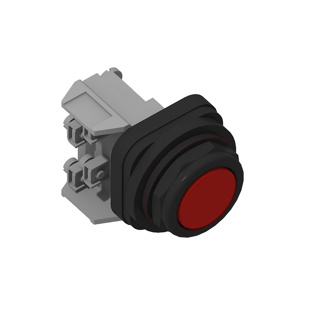 800H-AR6D2 | push button; operator cap color: Red; contact block configuration: 1 NC, standard contact block (800T-XD2); operator cap type: Flush head