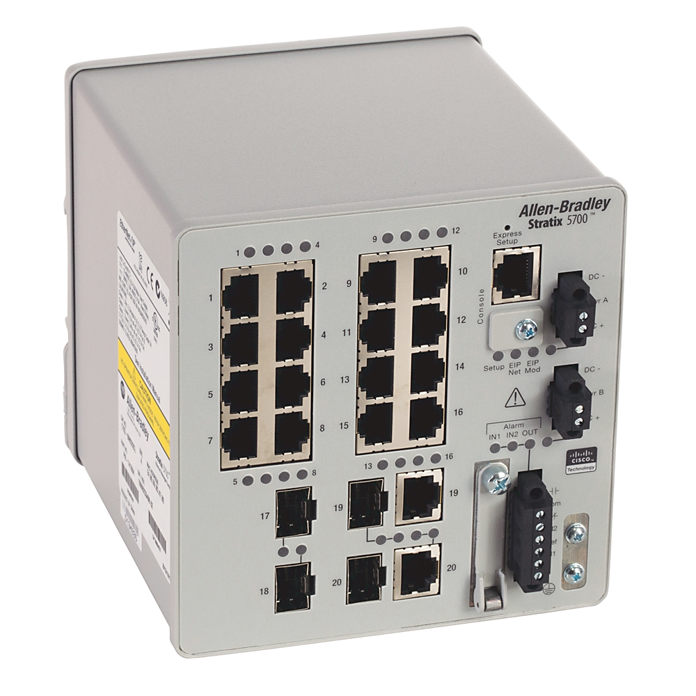 1783-BMS20CL | hallittu teollisuus-Ethernet-kytkin; porttien määrä: 20; kotelointiluokka: IP30; verkkotopologia: DLR-rengasverkko