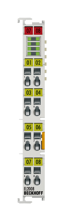 EL2008 | digitaalilähtömoduuli; lähtöjen määrä: 8; verkkoprotokolla: EtherCAT; liitäntätekniikka: 1-johdin