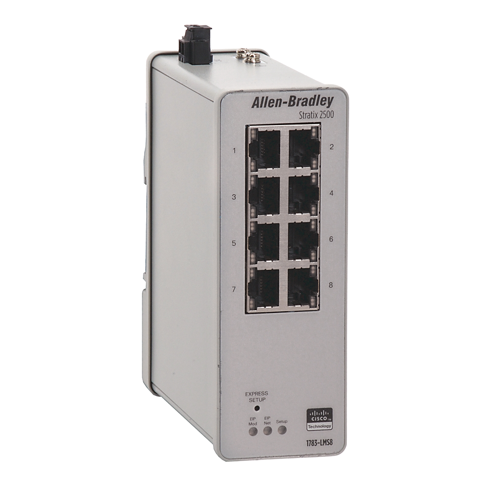 1783-LMS8 | kevyesti hallittu teollisuus-Ethernet-kytkin; porttien määrä: 8; portin tiedonsiirtonopeus: 10/100 Mbit/s; kotelointiluokka: IP30