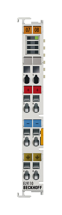 EL9110 | potential-supply terminal; technology: potential supply terminal with diagnostics; network protocol: EtherCAT; current load: ≤ 10 A