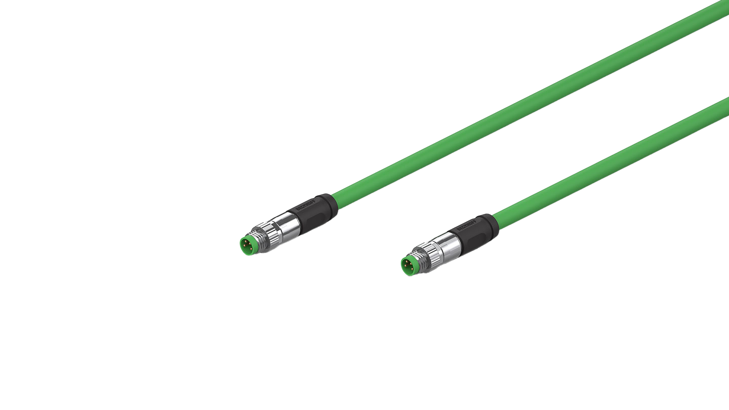 ZK1090-3131-0100 | preassembled EtherCAT cable; rated current: 4 A at 40 °C (according to IEC 61076-2-104); shielding: yes; installation size: M8