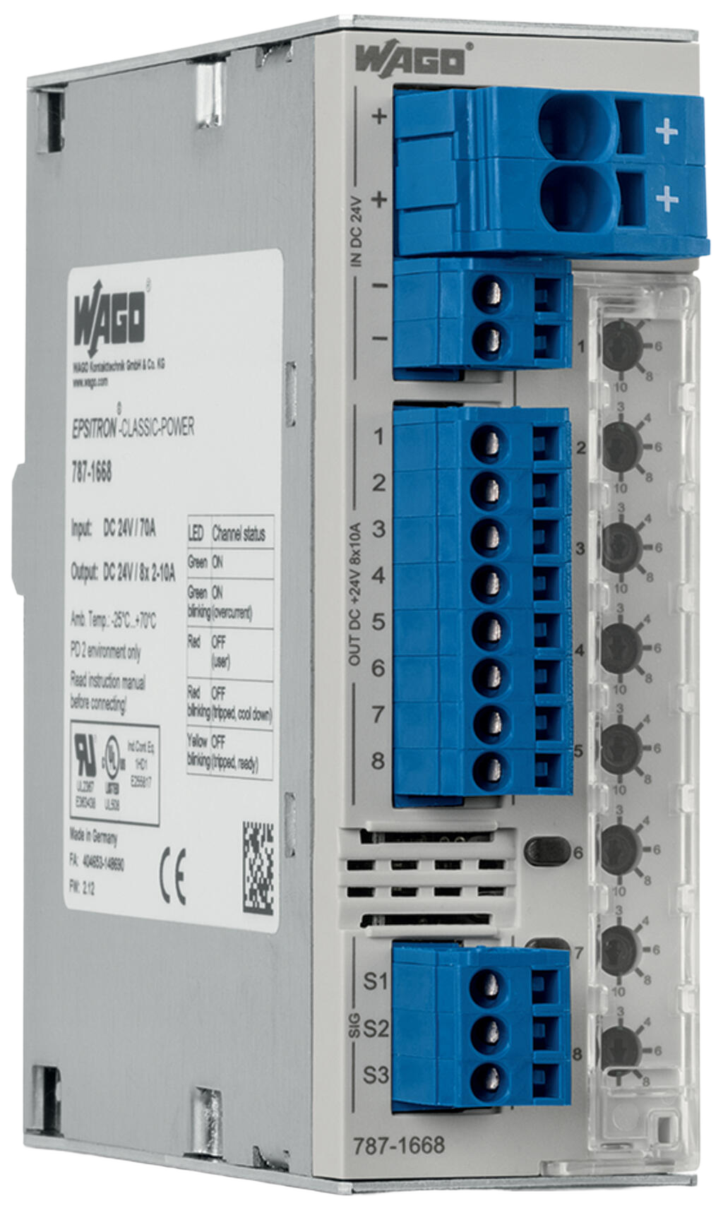 WAGO 787-1668/000-054 eight-channel electronic circuit breaker