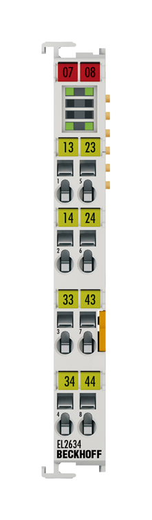 EL2634 | digital relay output module; number of outputs: 4 x make contacts; number of channels: 4; network protocol: EtherCAT