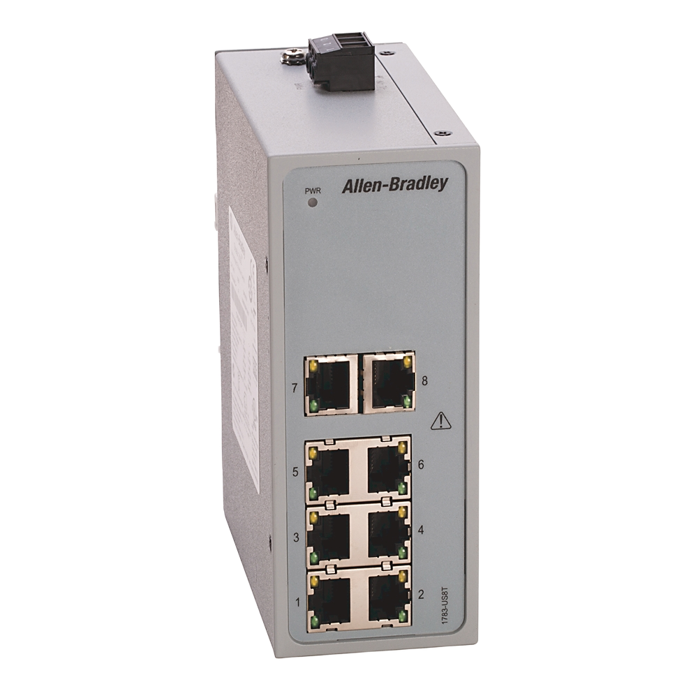 1783-US8T | hallitsematon teollisuus-Ethernet-kytkin; porttien määrä: 8; portin tiedonsiirtonopeus: 10/100 Mbit/s; kotelointiluokka: IP20