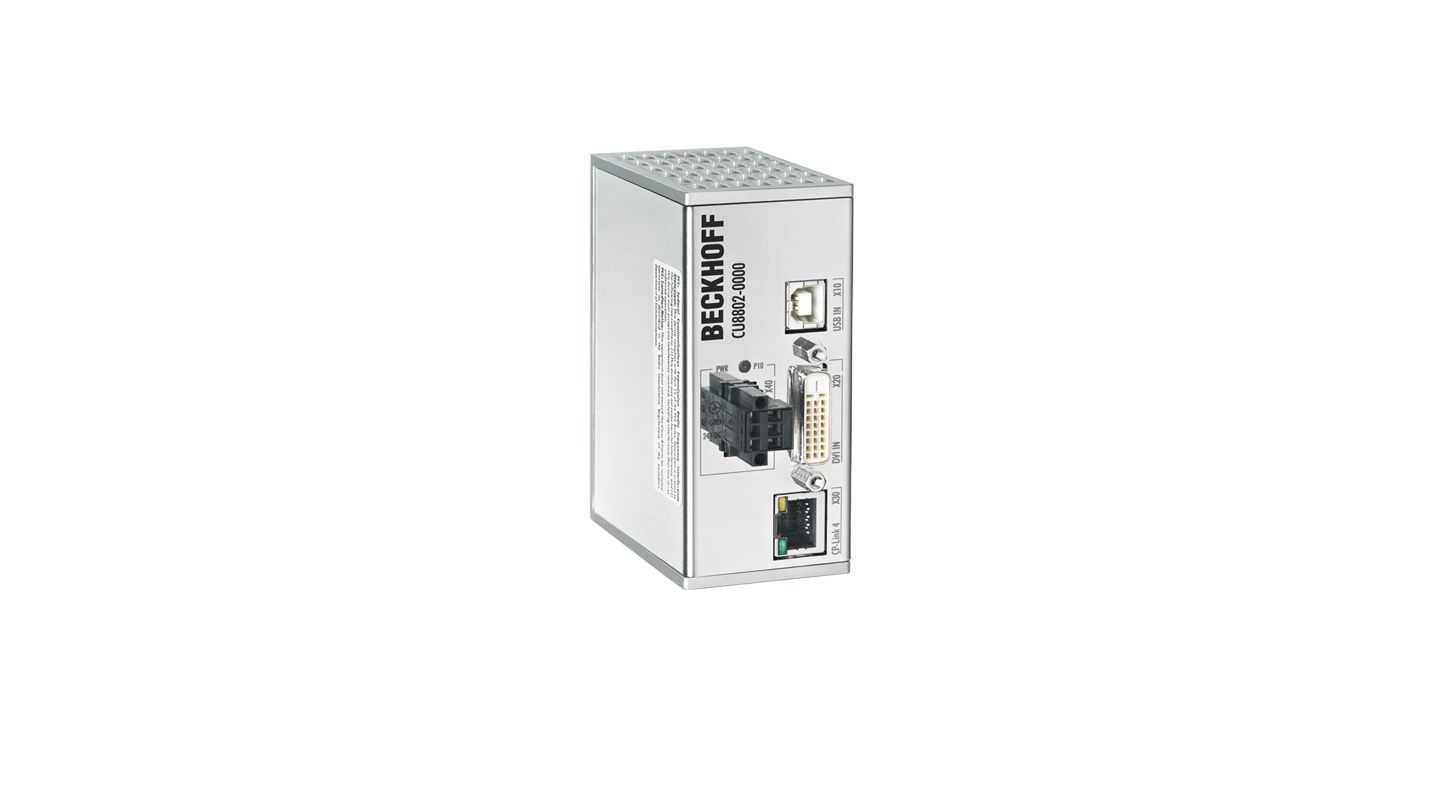CU8802-0000 | CP-Link 4 transmitter; dimensions (W x H x D): 45 mm x 100 mm x 80 mm; protection rating: IP20; housing: metal housing for DIN rail installation, product image 1